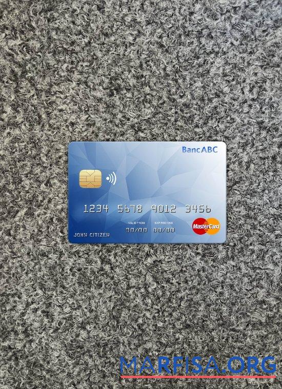 Blank Botswana ABC bank mastercard photolook front example